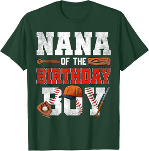Nana Of The Birthday Boy Baseball Bday Family T-Shirt - T-Shirt | Forest