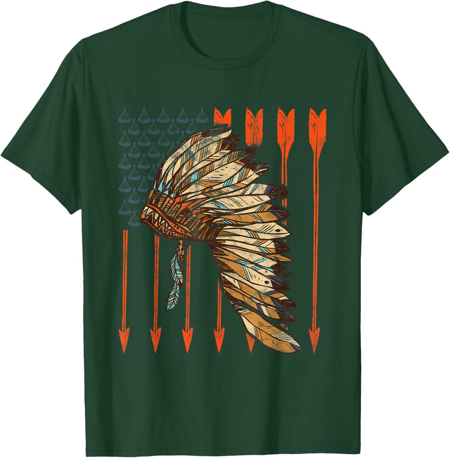 Cherokee Indigenous Tribal Leader Native American T-Shirt - T-Shirt | Forest