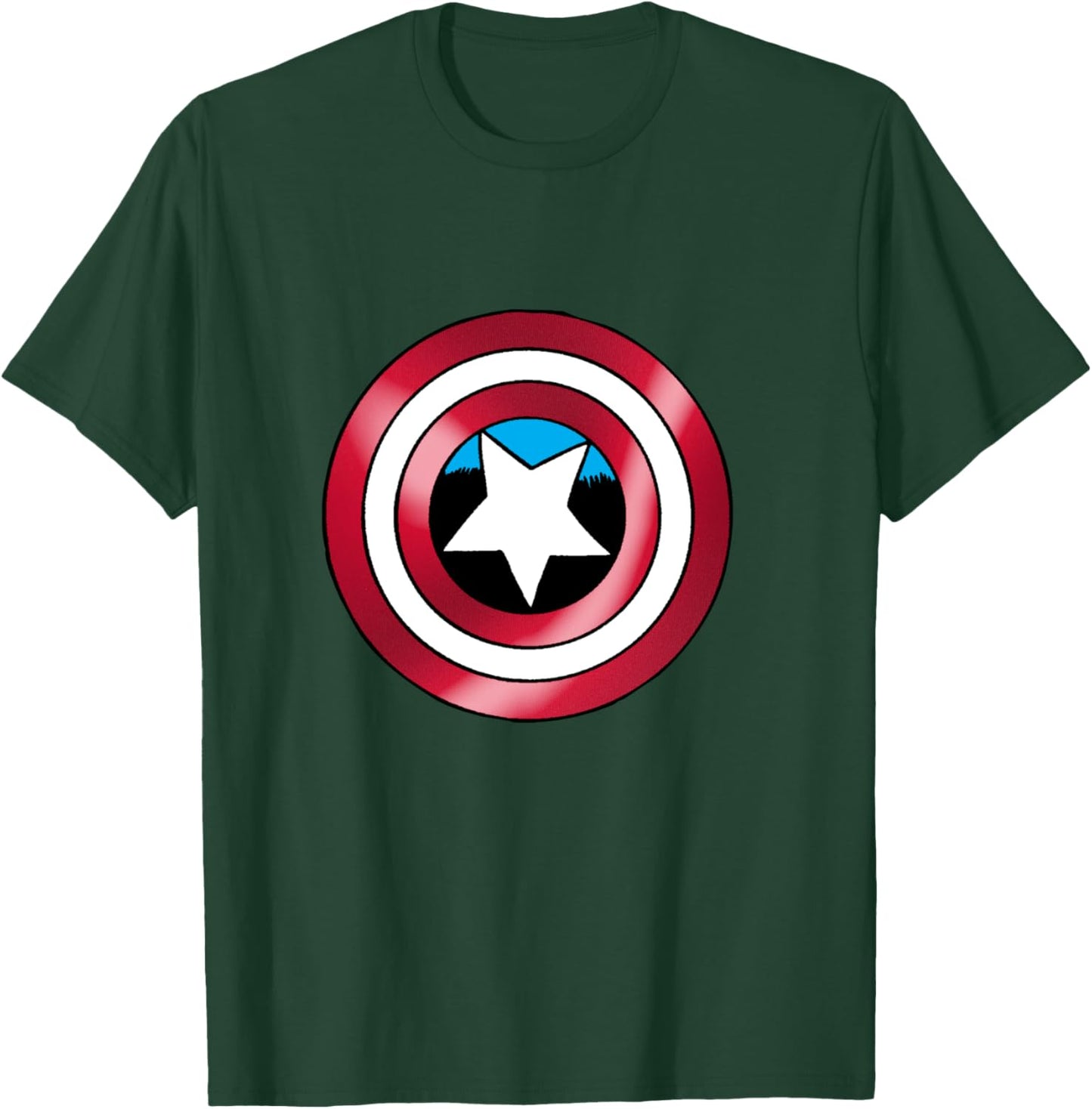 Marvel Comics Retro Classic Captain America Shield Chest T-Shirt - T-Shirt | Forest