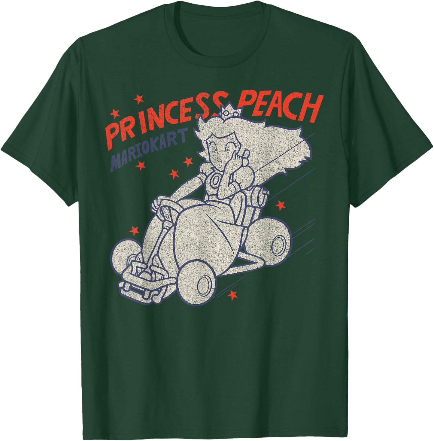 Mario Kart Princess Peach Surprised Outlined Poster T-Shirt - T-Shirt | Forest