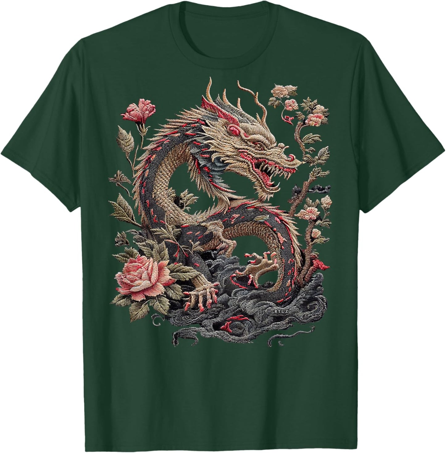 Drachen Streetwear Aesthetic Retro Mode Dragon Damen Herren T-Shirt - T-Shirt | Forest