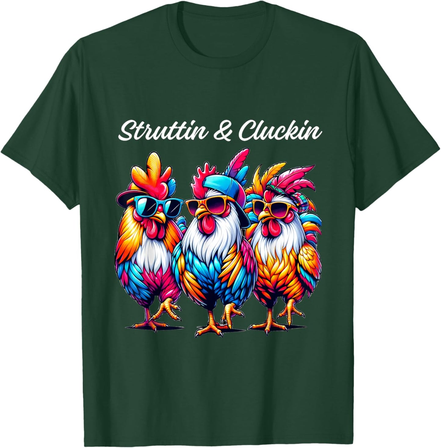 Struttin' & Cluckin' Rooster Parade for Chicken Fans T-Shirt - T-Shirt | Forest
