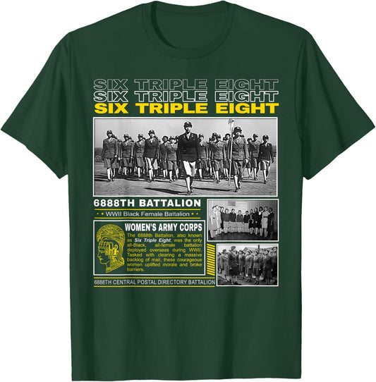 Black Female Heroes of 6888th Battalion WWII T-Shirt - T-Shirt | Forest