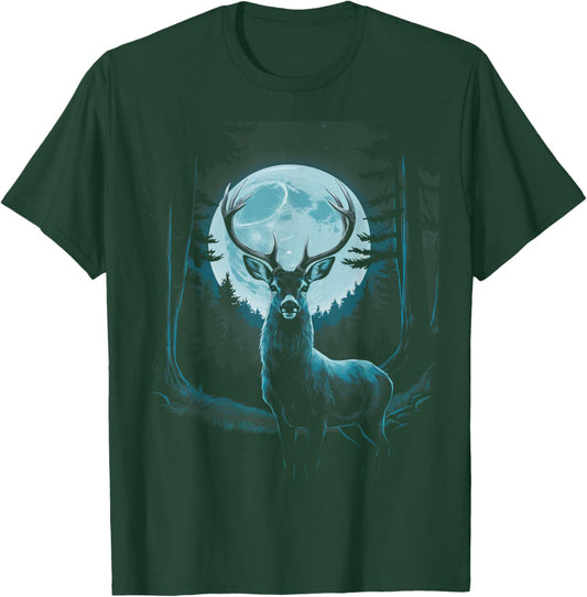 Hunters Mountain Deer Hunting Big Whitetail Buck Men Boys T-Shirt - T-Shirt | Forest
