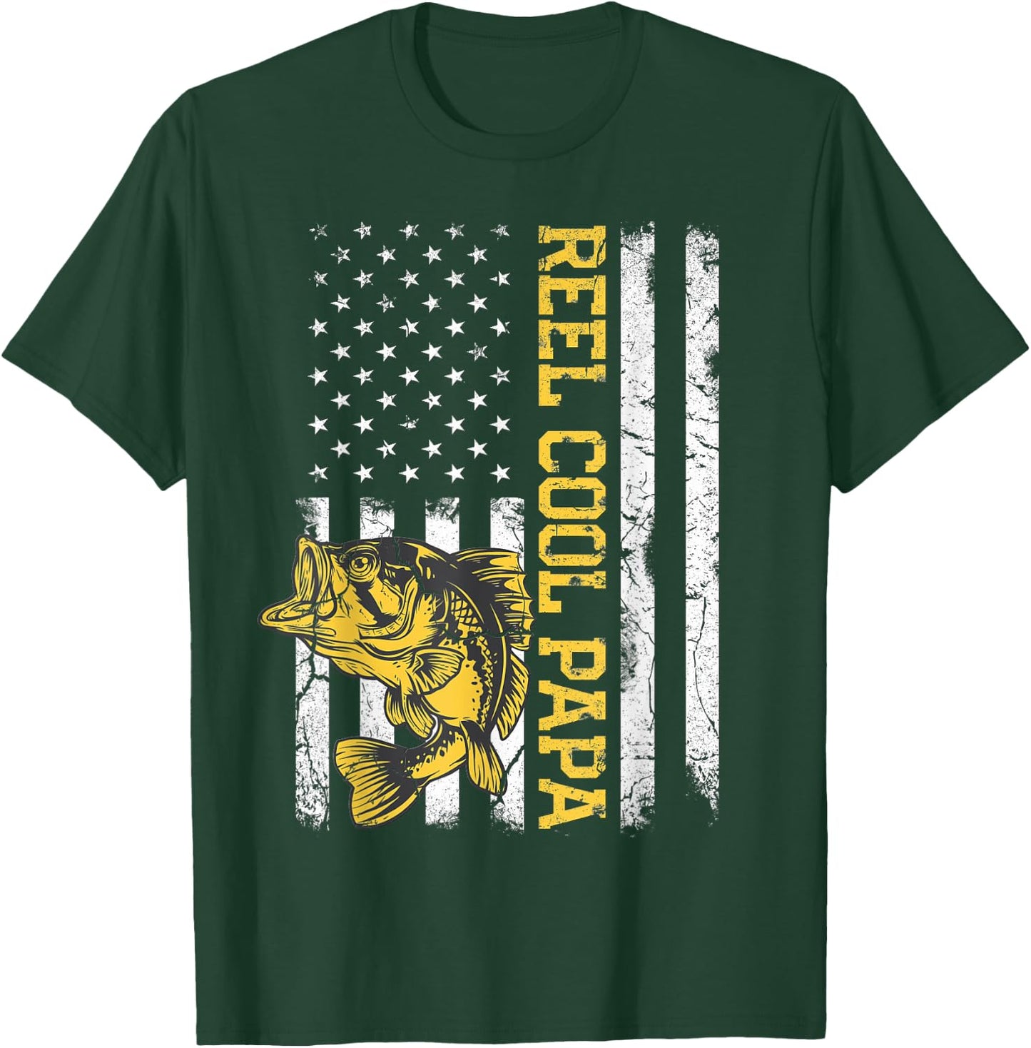 Father's Day Gifts Funny Fishing Reel Cool Papa Dad Joke Men T-Shirt - T-Shirt | Forest