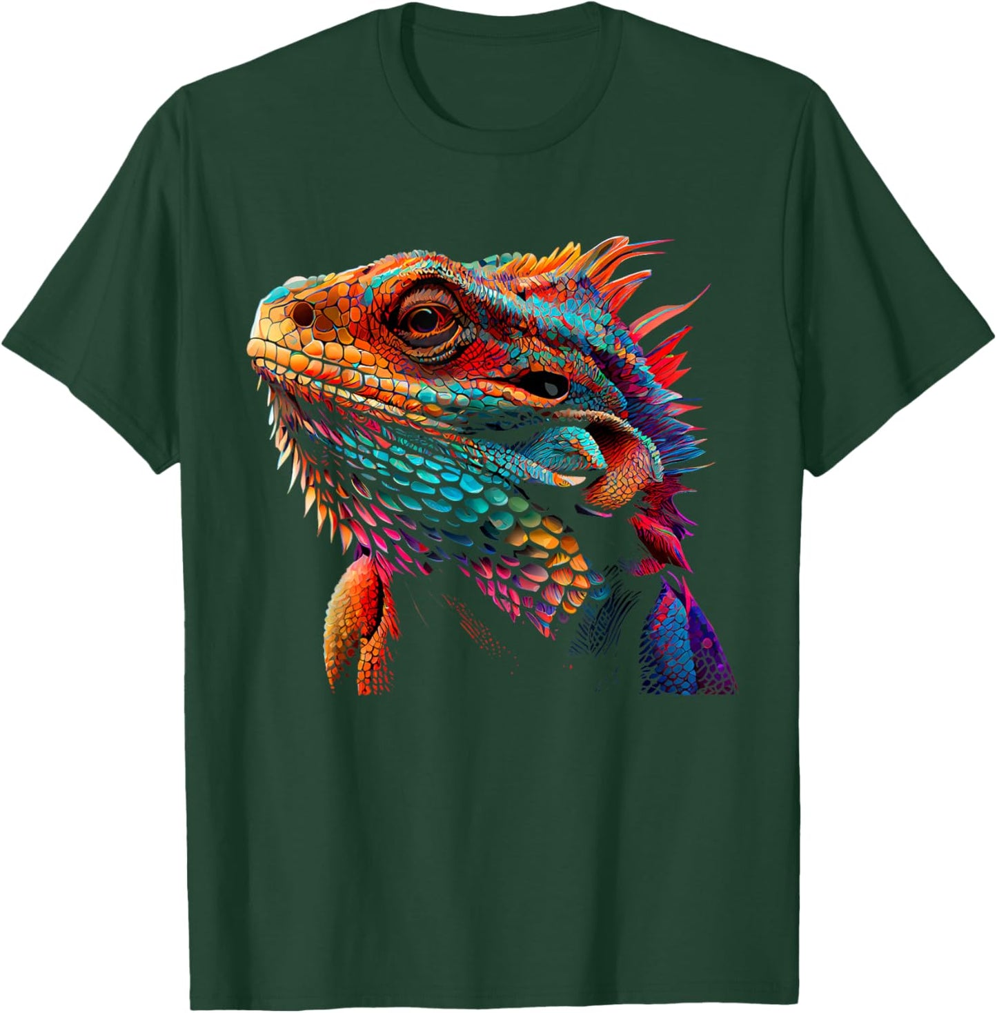Bearded Dragon Lover Fun Colorful Cool Painting Art Cute Pet T-Shirt - T-Shirt | Forest