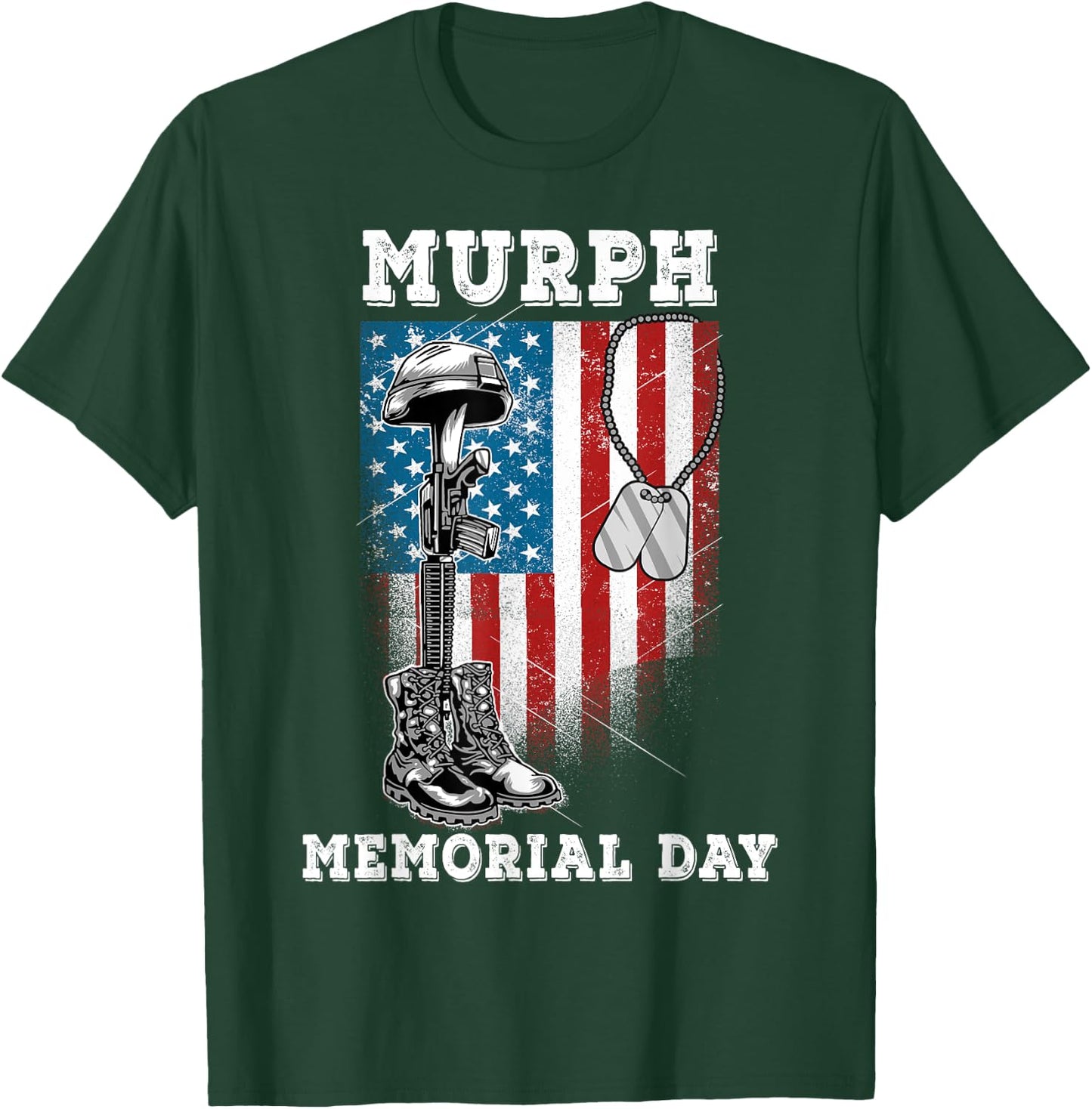 Murph 2021 Workout Challenge American Memorial Day Murph T-Shirt - T-Shirt | Forest