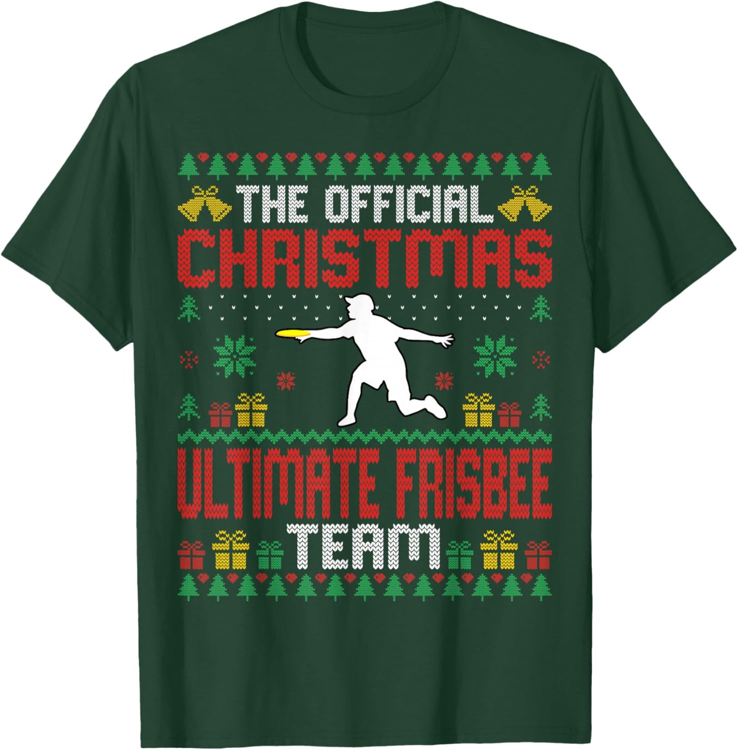Funny Ugly Christmas Ultimate Frisbee Team Xmas T-Shirt - T-Shirt | Forest