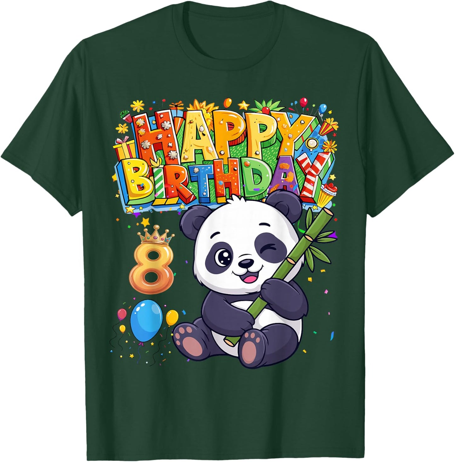 It's My Birthday Panda Kids 8 Years Old Girl T-Shirt - T-Shirt | Forest