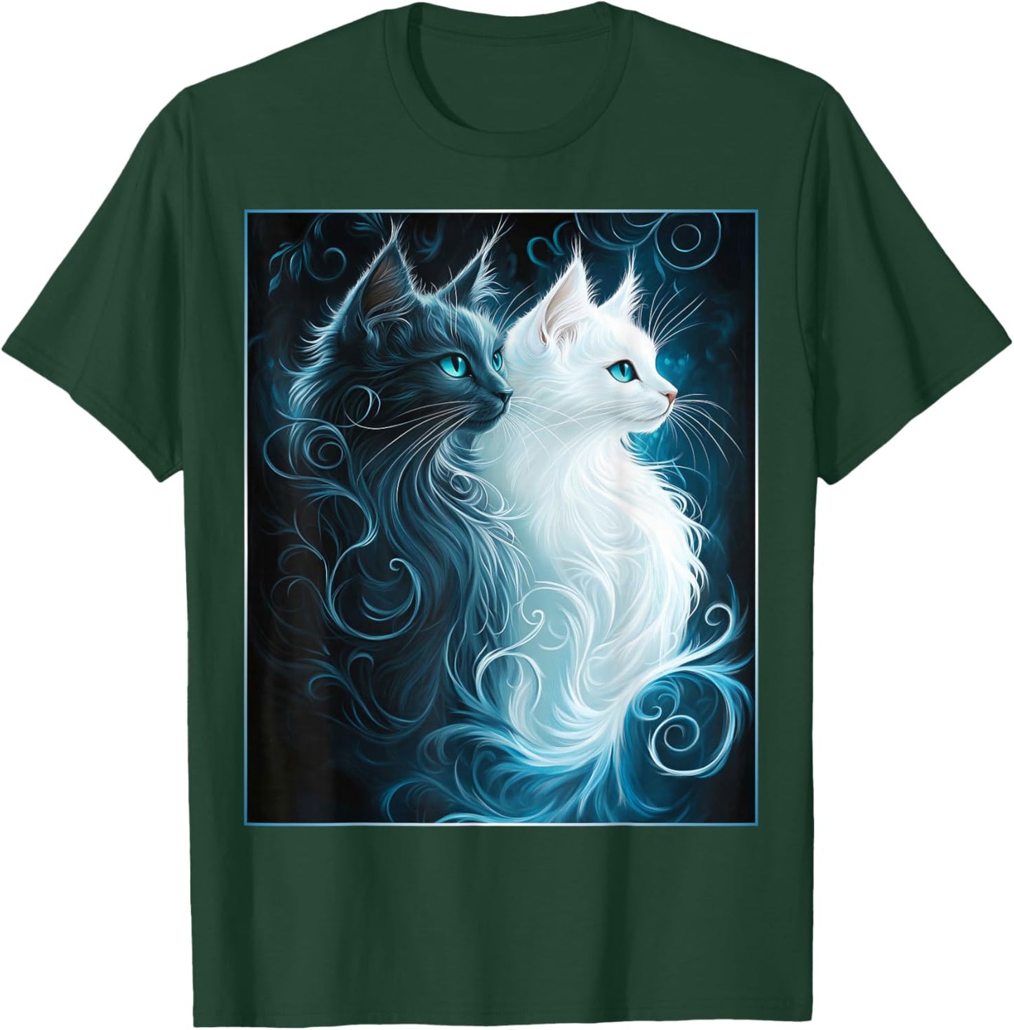 Cute Magical Cat Kitten Fantasy Art Design T-Shirt - T-Shirt | Forest