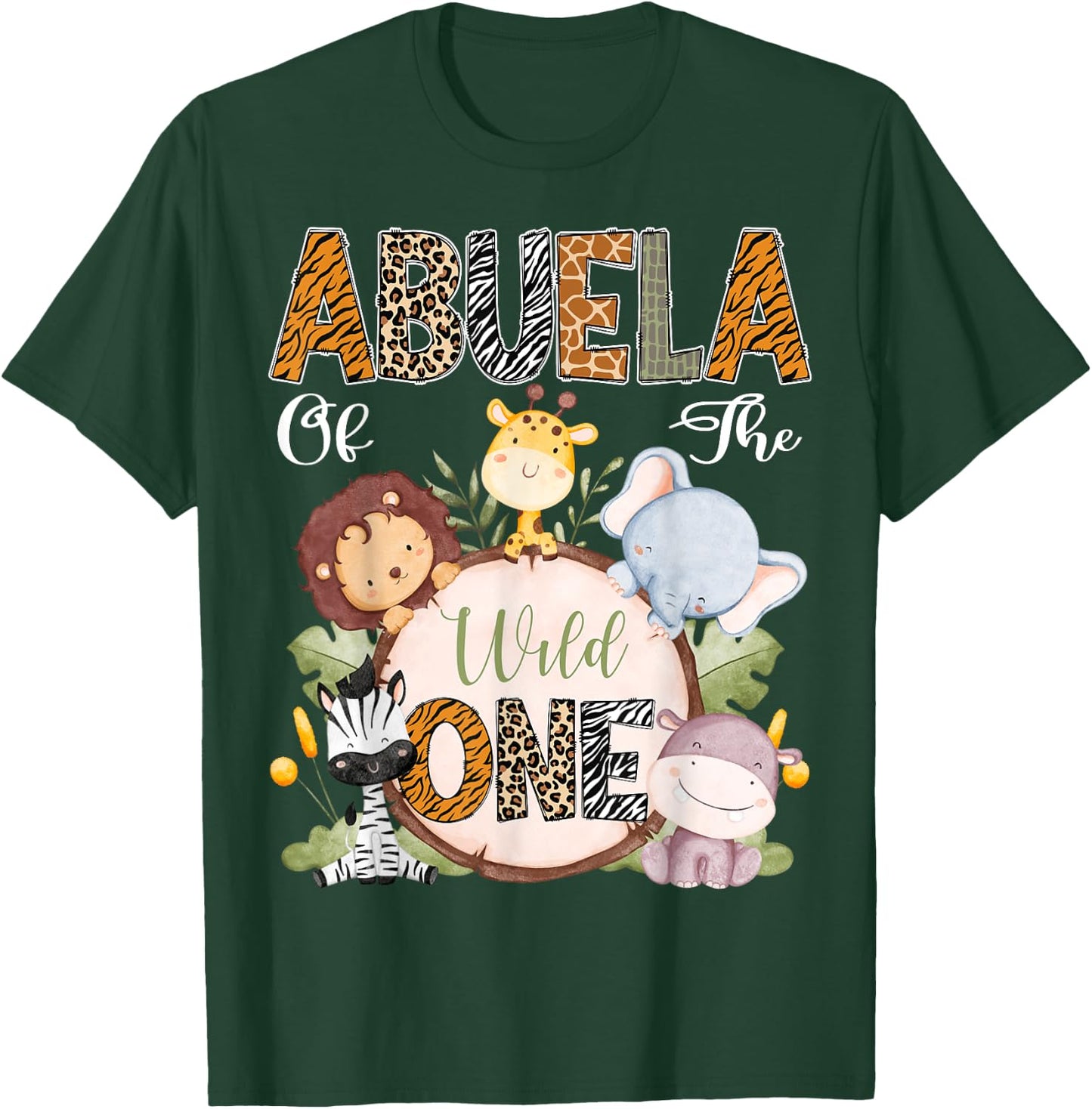 Abuela Of The Wild One 1St Birthday Safari Woodland T-Shirt - T-Shirt | Forest