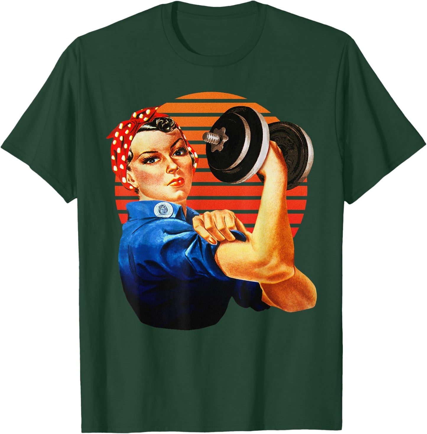 We Can Do It Rosie the Riveter Fun Fitness Workout Lifting T-Shirt - T-Shirt | Forest