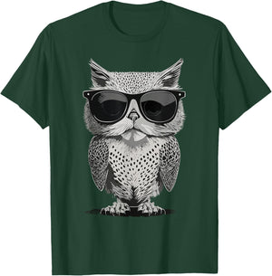 Meowl. Cat and Owl Hybrid Funny Brainrot Meme T-Shirt - T-Shirt | Forest
