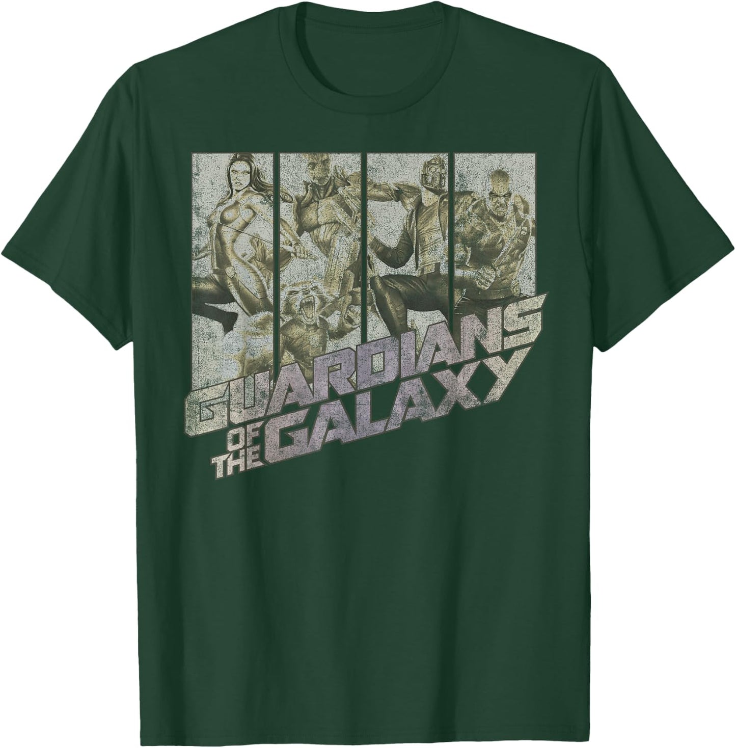 Marvel Guardians of The Galaxy Group Shot Distressed Panels T-Shirt - T-Shirt | Forest
