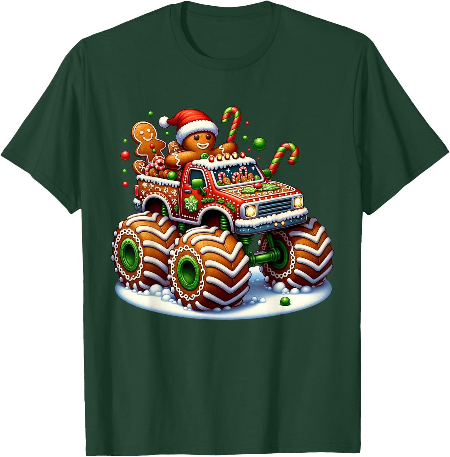 Funny Christmas Baking Cookies Truck Gingerbread Men Women T-Shirt - T-Shirt | Forest