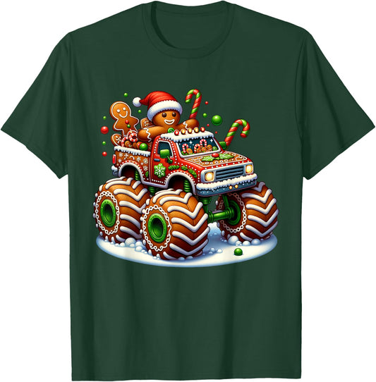 Funny Christmas Baking Cookies Truck Gingerbread Men Women T-Shirt - T-Shirt | Forest