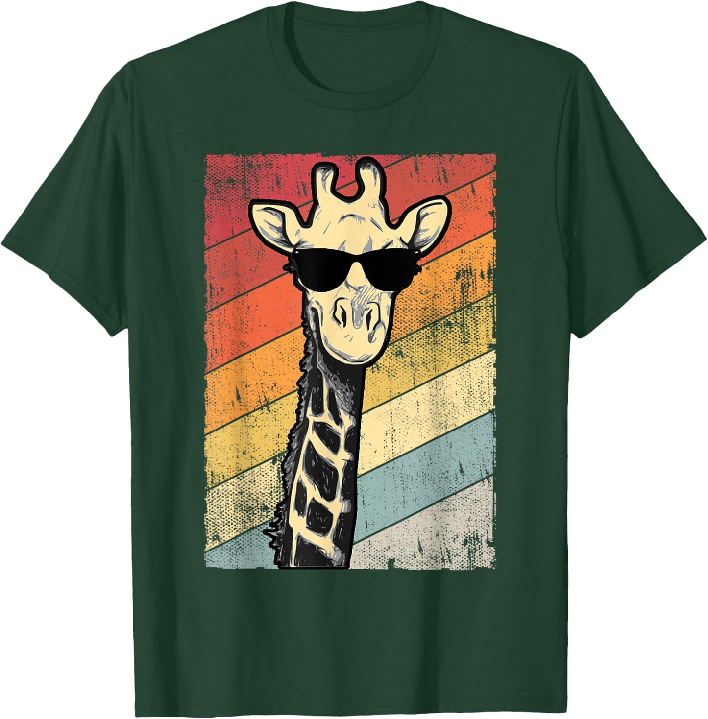 Retro Vintage Giraffe Sunglasses Gift Funny Animal Lover T-Shirt - T-Shirt | Forest