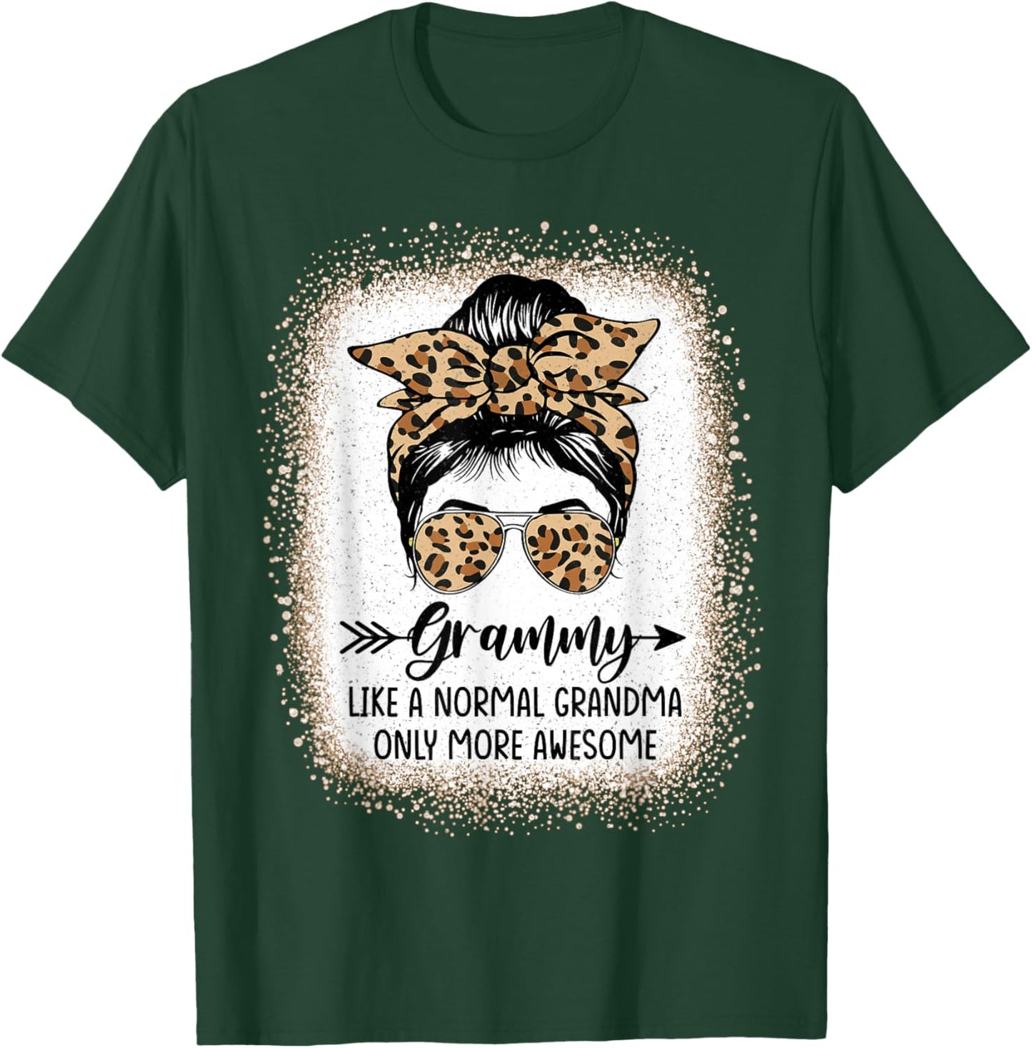 Grammy Like A Normal Grandma Only More Awesome Messy Bun T-Shirt - T-Shirt | Forest