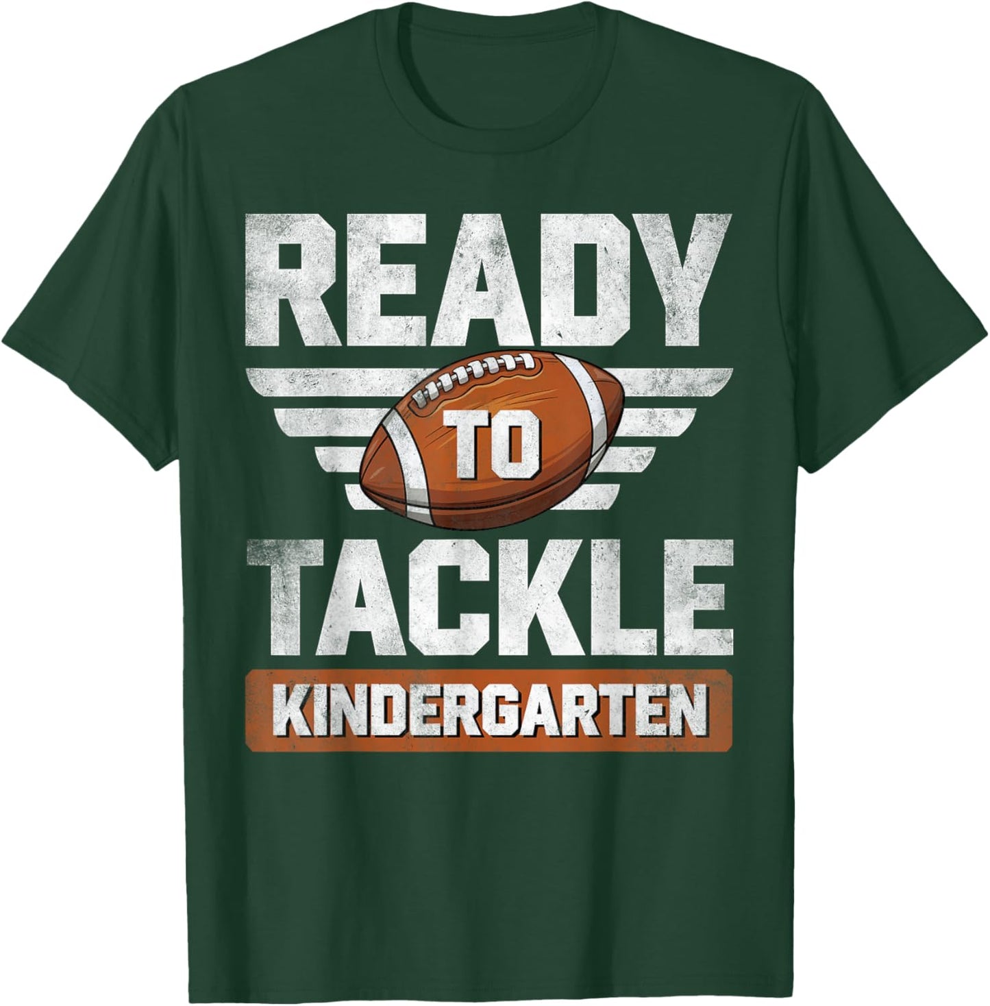 Ready To Tackle Kindergarten Football Back To School Boy Kid T-Shirt - T-Shirt | Forest