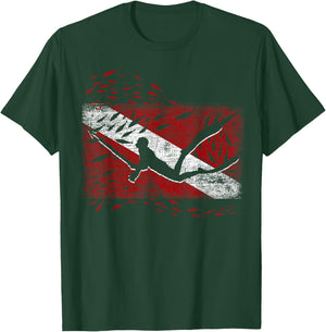 Diving Flag Fishing Spear Fisherman Gift Spearfishing T-Shirt - T-Shirt | Forest