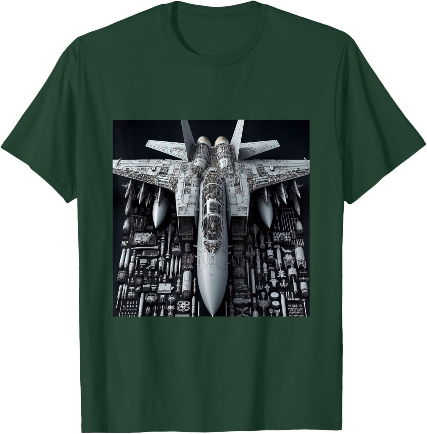 F-14 Tomcat Fighter Jet Assembly Blueprint Military Aviation T-Shirt - T-Shirt | Forest