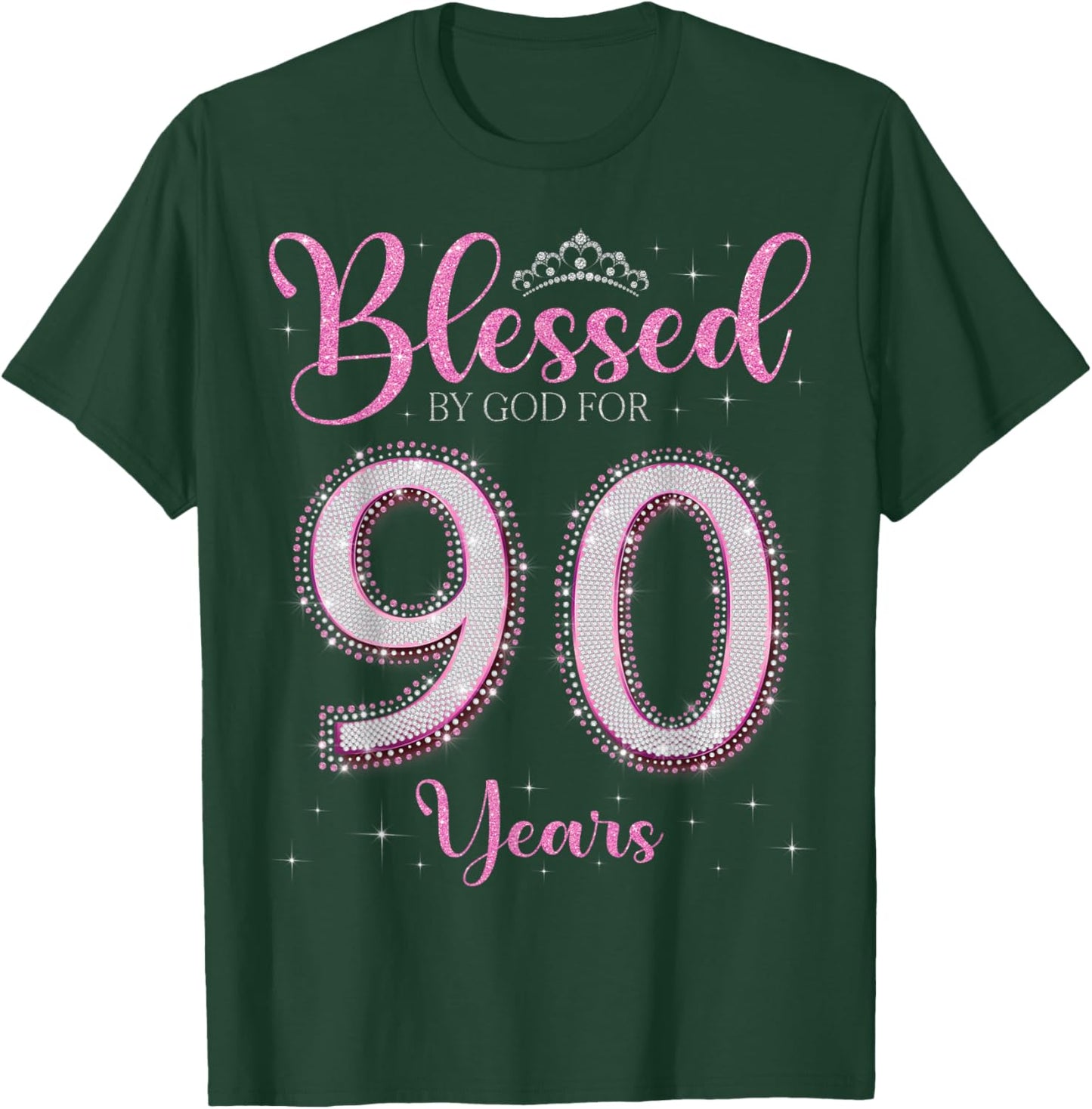 Blessed By God For 90 Years Old 90th Birthday 90th Bday T-Shirt - T-Shirt | Forest