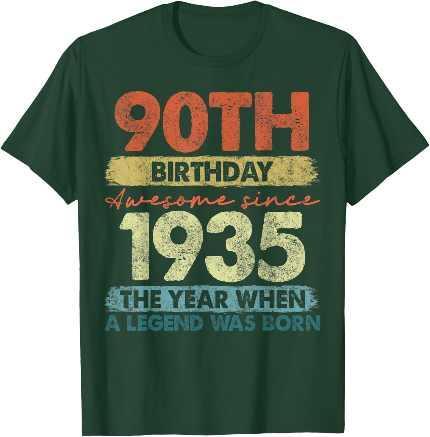 Vintage Legend Birthday Shirts Women 2025 90 Year Old Gifts Vintage 1935 Limited Edition 90th Birthday -Adults and Kids Black Short Sleeve Small T-Shirt - T-Shirt | Forest