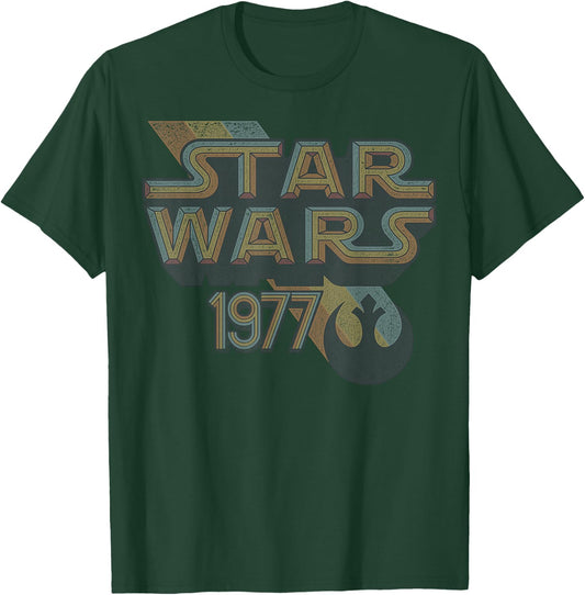 Star Wars Rebel Logo Retro Line 1977 T-Shirt - T-Shirt | Forest
