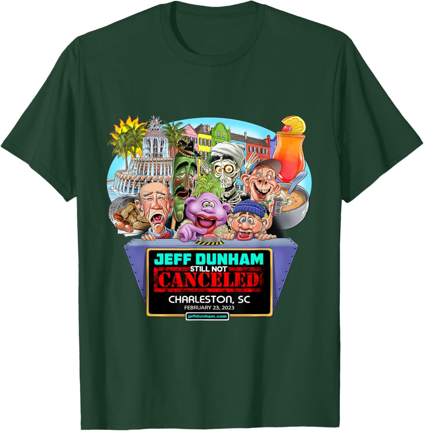 Jeff Dunham Charleston, SC (2023) T-Shirt - T-Shirt | Forest