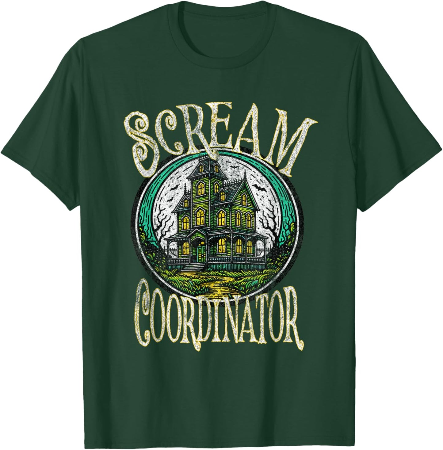 Haunted House Tour Guide Scream Coordinator Halloween Haunt T-Shirt - T-Shirt | Forest