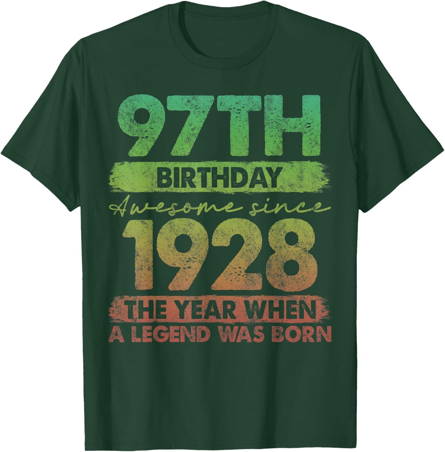 97 Year Old Gifts Vintage 1928 Limited Edition 97th Birthday T-Shirt - T-Shirt | Forest