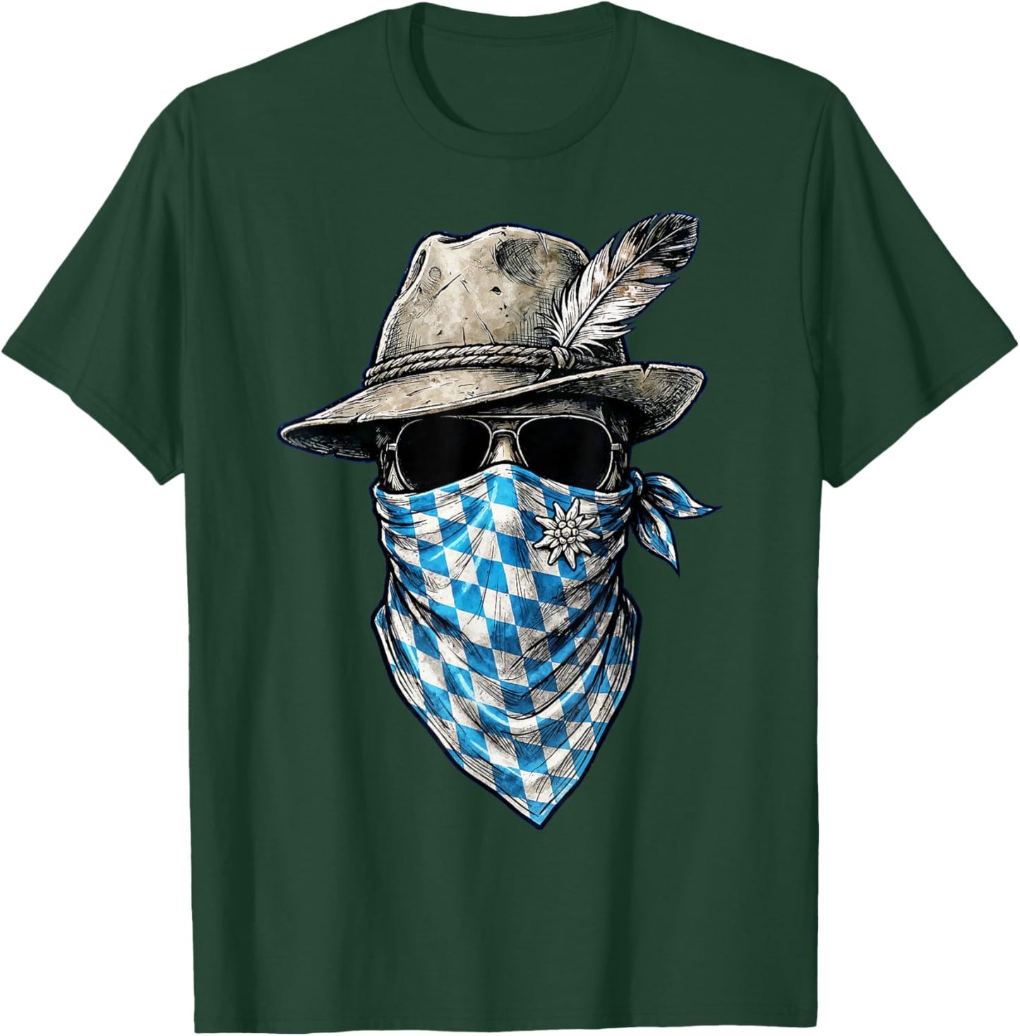 Trachtenshirt Herren Trachten Shirt bayrisch Lausbua Bayern T-Shirt - T-Shirt | Forest