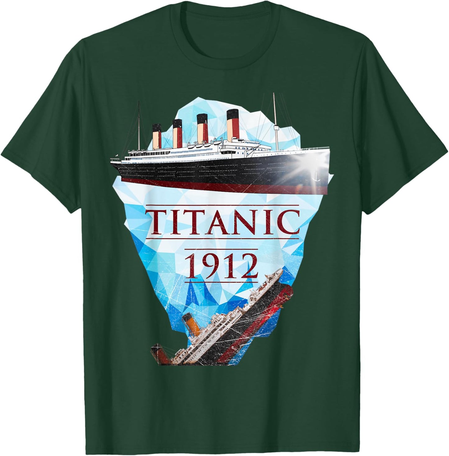 Vintage Titanic Voyage RMS Titanic 1912 T-Shirt - T-Shirt | Forest