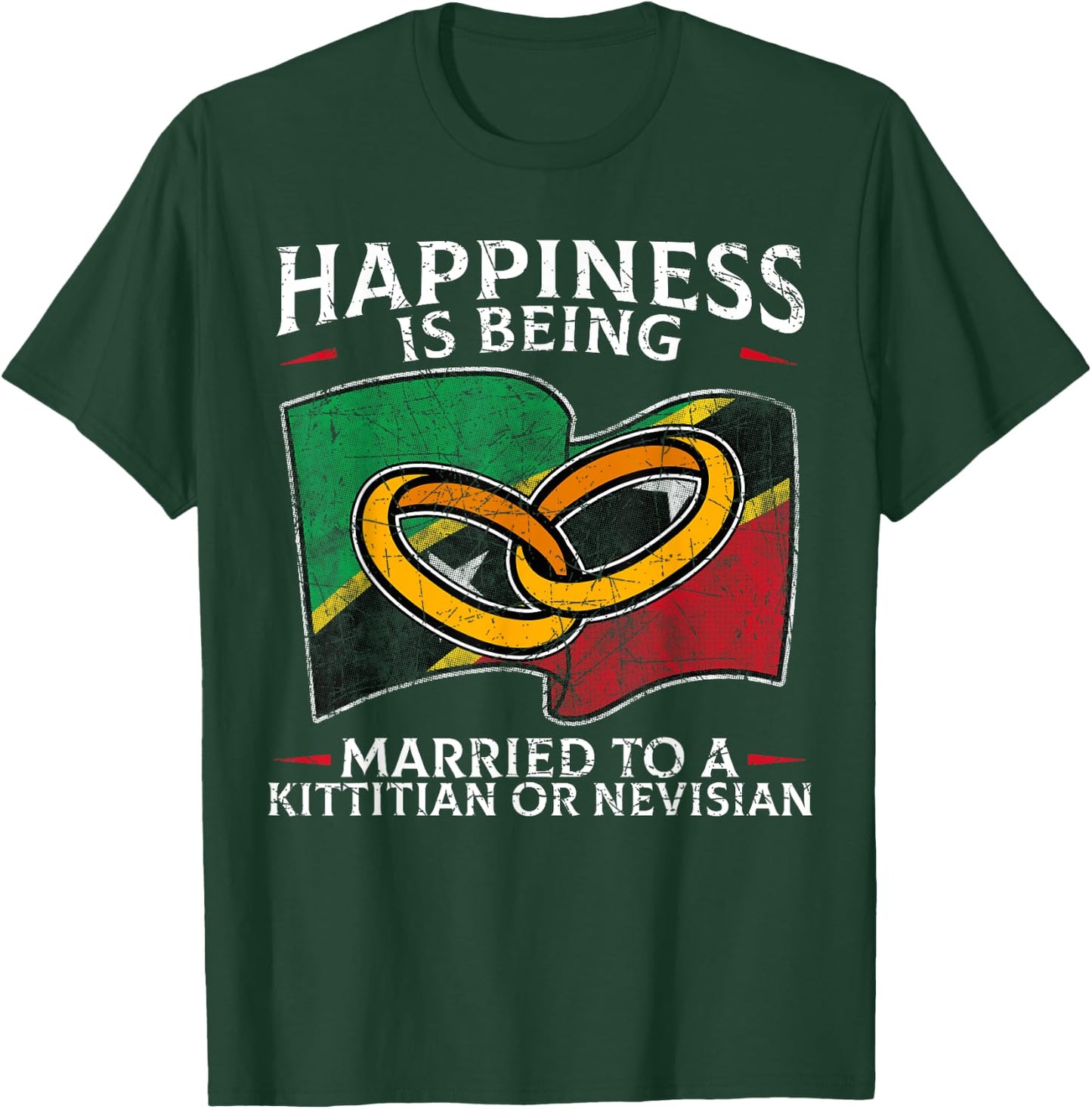 Saint Kitts and Nevis Marriage Kittitian or Nevisian Married T-Shirt - T-Shirt | Forest