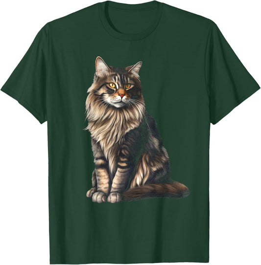 American Forest Cat Maine-Coon Cat T-Shirt - T-Shirt | Forest