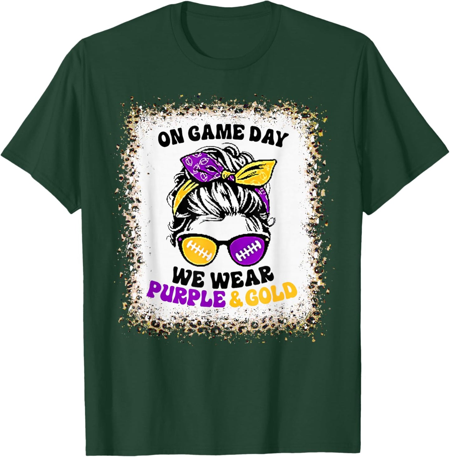 On Gameday Football We Wear Purple and Gold Game Day T-Shirt - T-Shirt | Forest