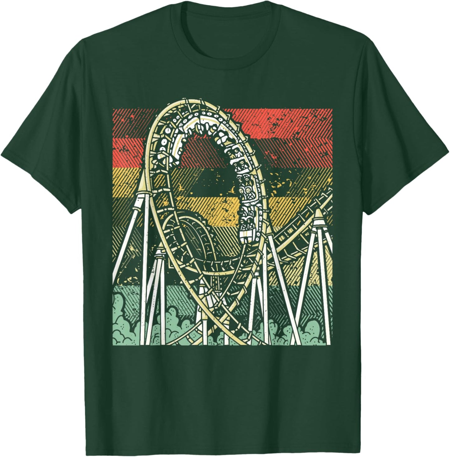 Retro Roller Coaster T-Shirt - T-Shirt | Forest