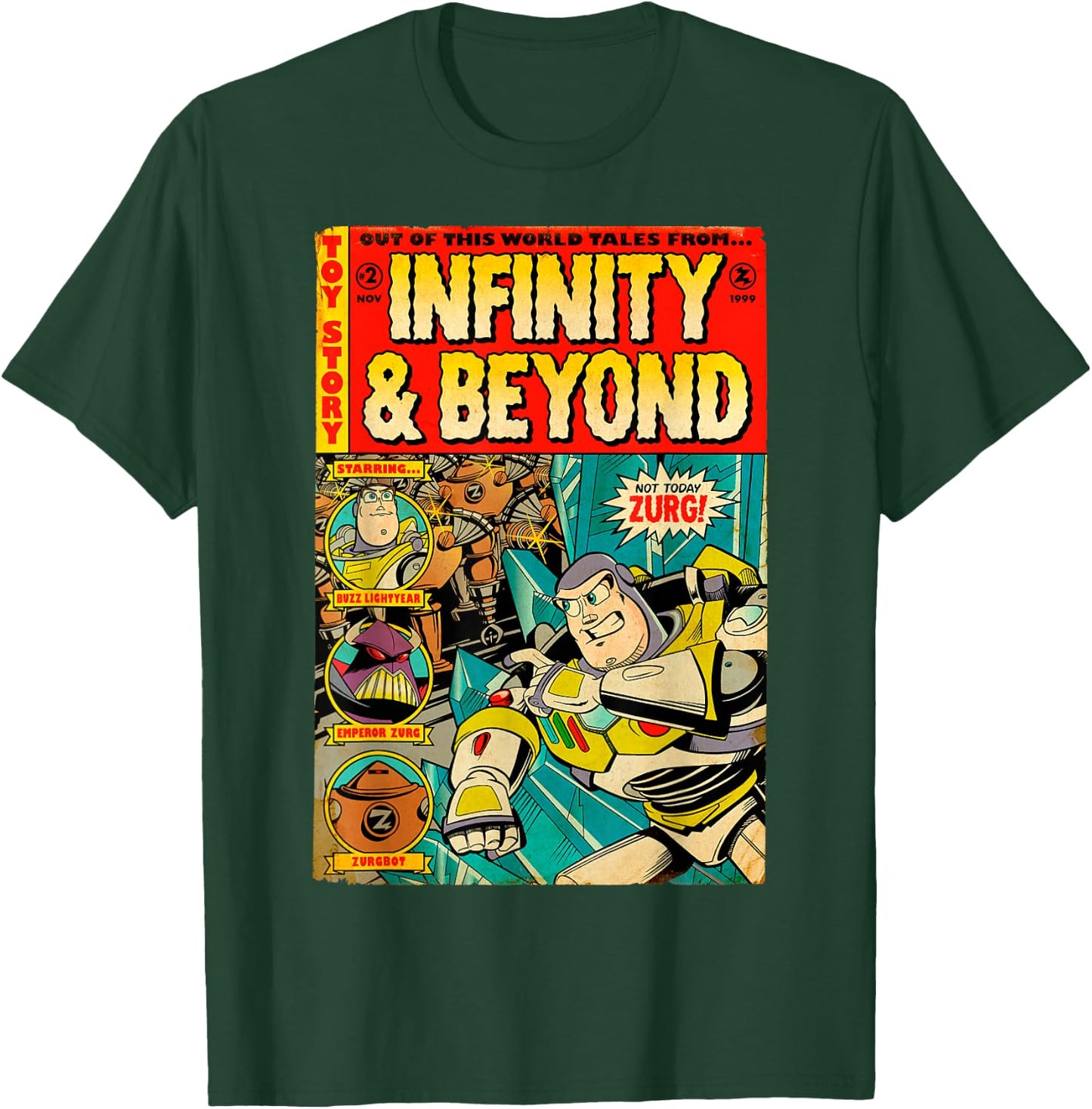 Disney Pixar Toy Story Buzz Lightyear Retro Comic Book T-Shirt - T-Shirt | Forest