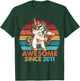 11th Birthday Awesome Since 2011 Unicorn Flossing T-Shirt - T-Shirt | Forest