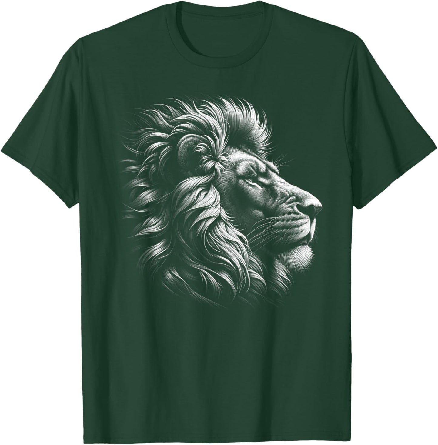 Lion Head - Cool Portrait of a Proud Lion T-Shirt - T-Shirt | Forest
