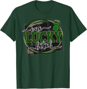 Women's St. Patrick's Day One Lucky Bitch Irish Design T-Shirt - T-Shirt | Forest