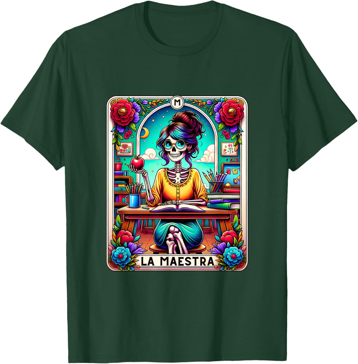 La Maestra Tarot Card Funny Spanish Teacher Mexican Latina T-Shirt - T-Shirt | Forest