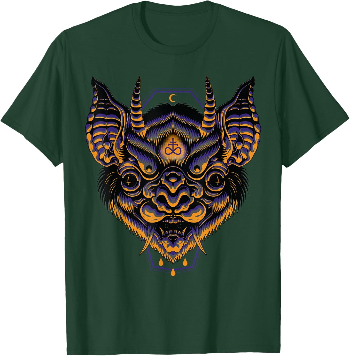 Hannya Bat American Traditional Tattoo Flash Japanese Edgy T-Shirt - T-Shirt | Forest