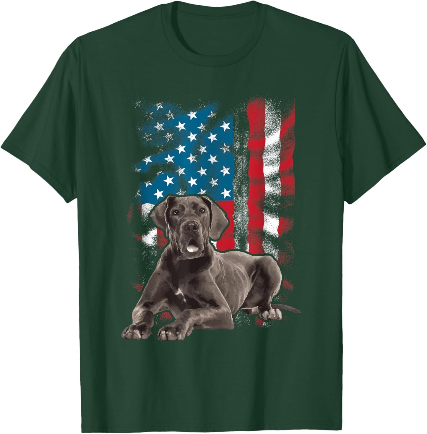 USA American Flag Great Dane - Dog Lover Puppy Trainer T-Shirt - T-Shirt | Forest