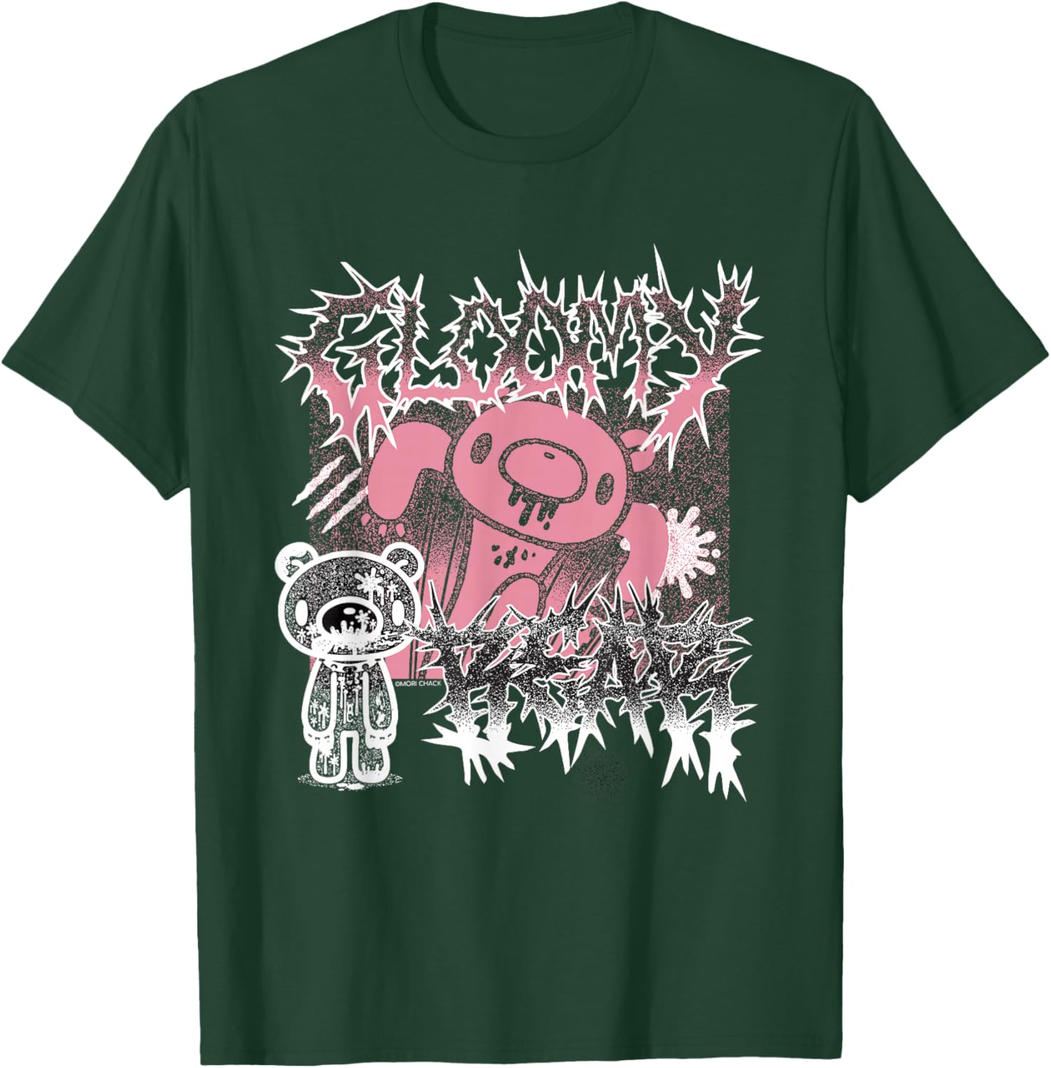 Gloomy Bear The Naughty Grizzly Metal Band Text Anime Manga T-Shirt - T-Shirt | Forest
