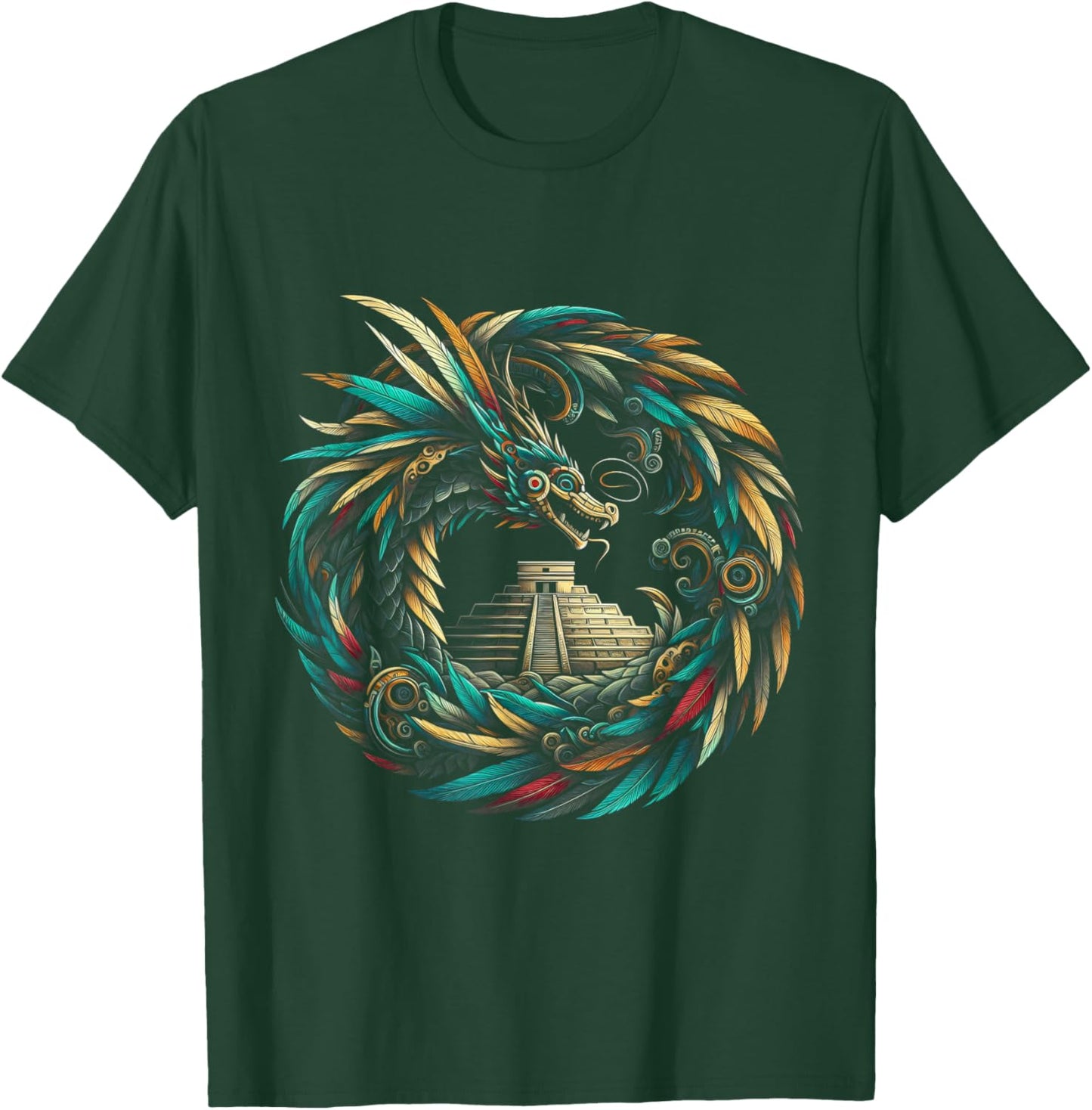 Aztec God Quetzalcoatl Feathered Serpent Aztecs Snake God T-Shirt - T-Shirt | Forest