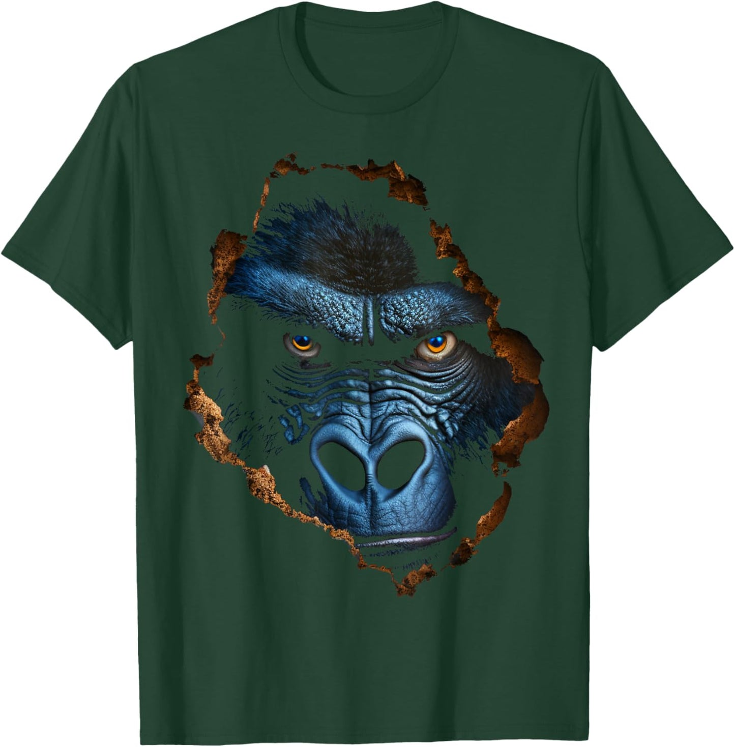 Gorilla Face Wall Animal Print Art Animal Lover Gorilla T-Shirt - T-Shirt | Forest