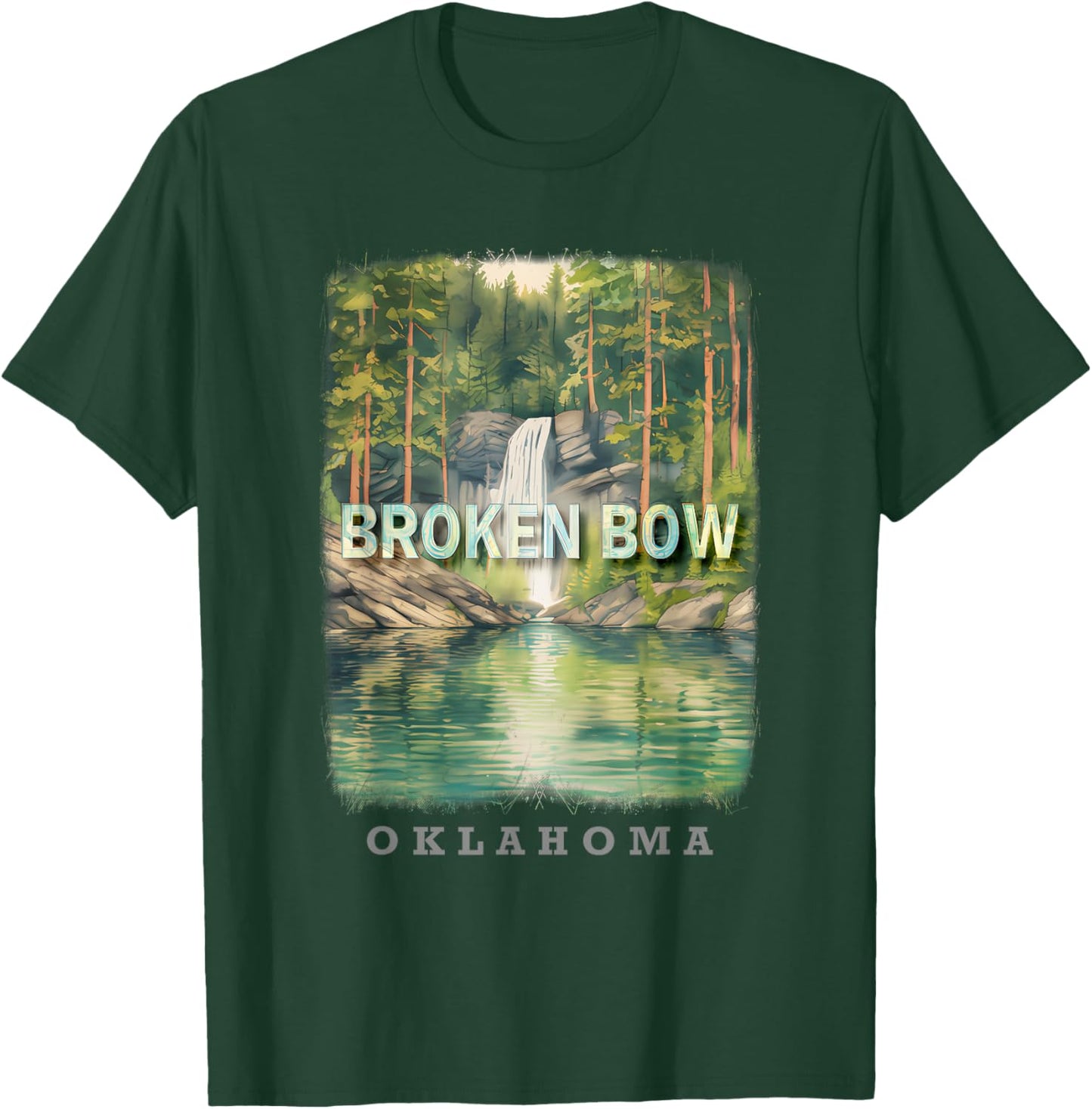Broken Bow Oklahoma OK Nature's Oasis SD373 T-Shirt - T-Shirt | Forest