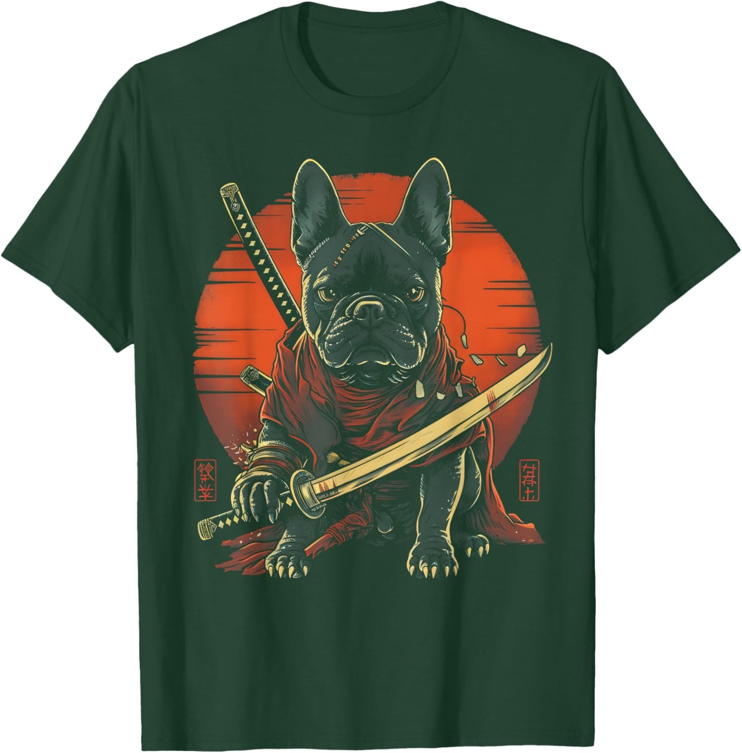 French Bulldog Dad Cute Japanese Anime Stuff Samurai Ninja Women Kids T-Shirt - T-Shirt | Forest