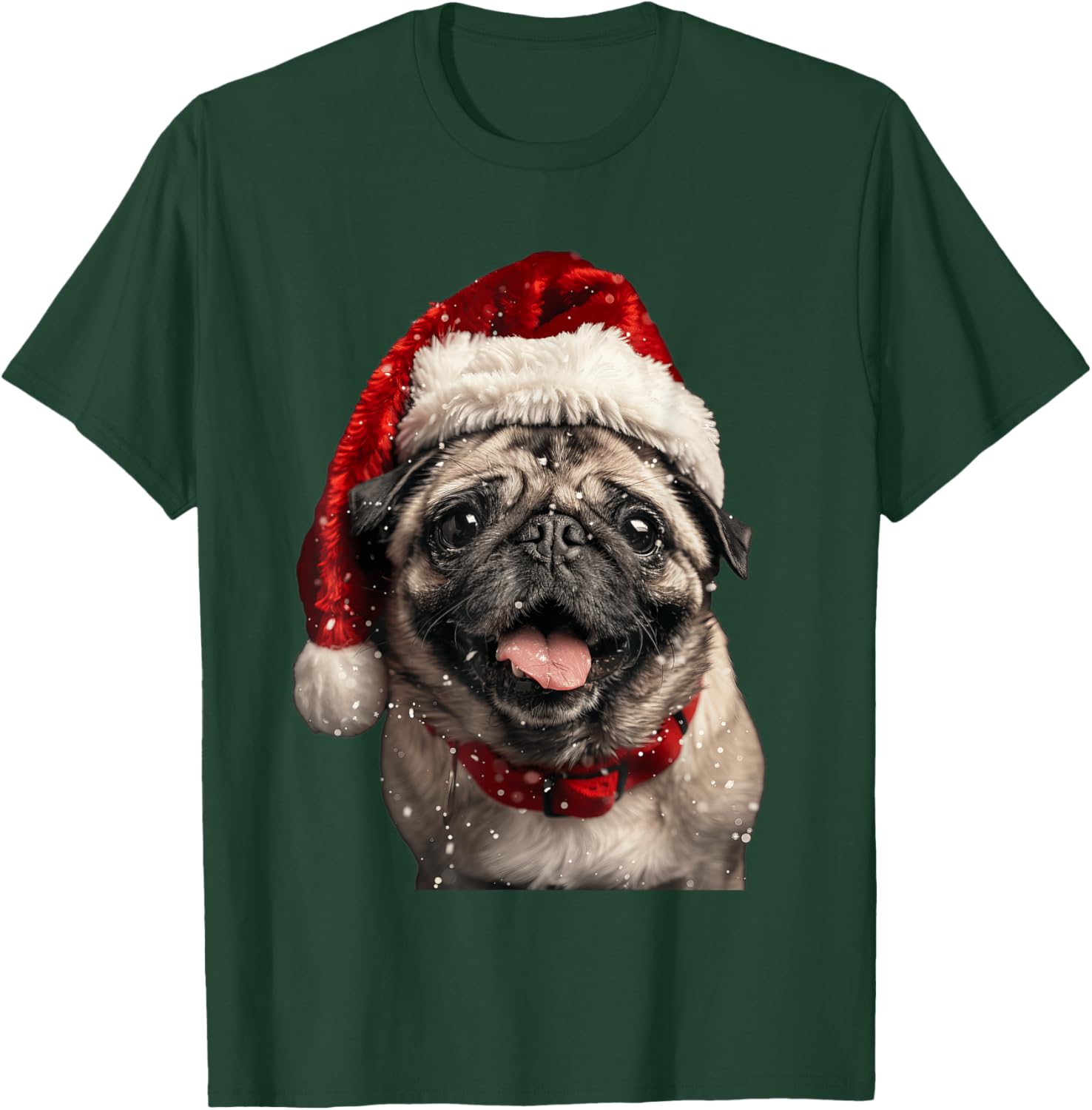 Pug Christmas T-Shirt - T-Shirt | Forest